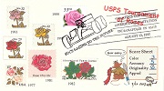 Old and new rose stamps.