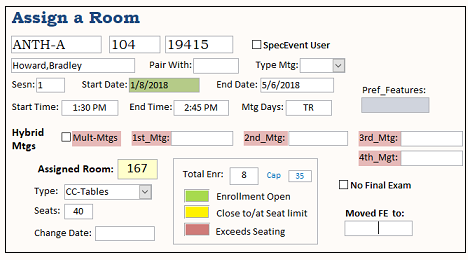 Room input form